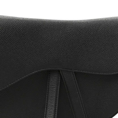 Christian Dior Grained Calfskin Saddle Bag Black 8 of 12