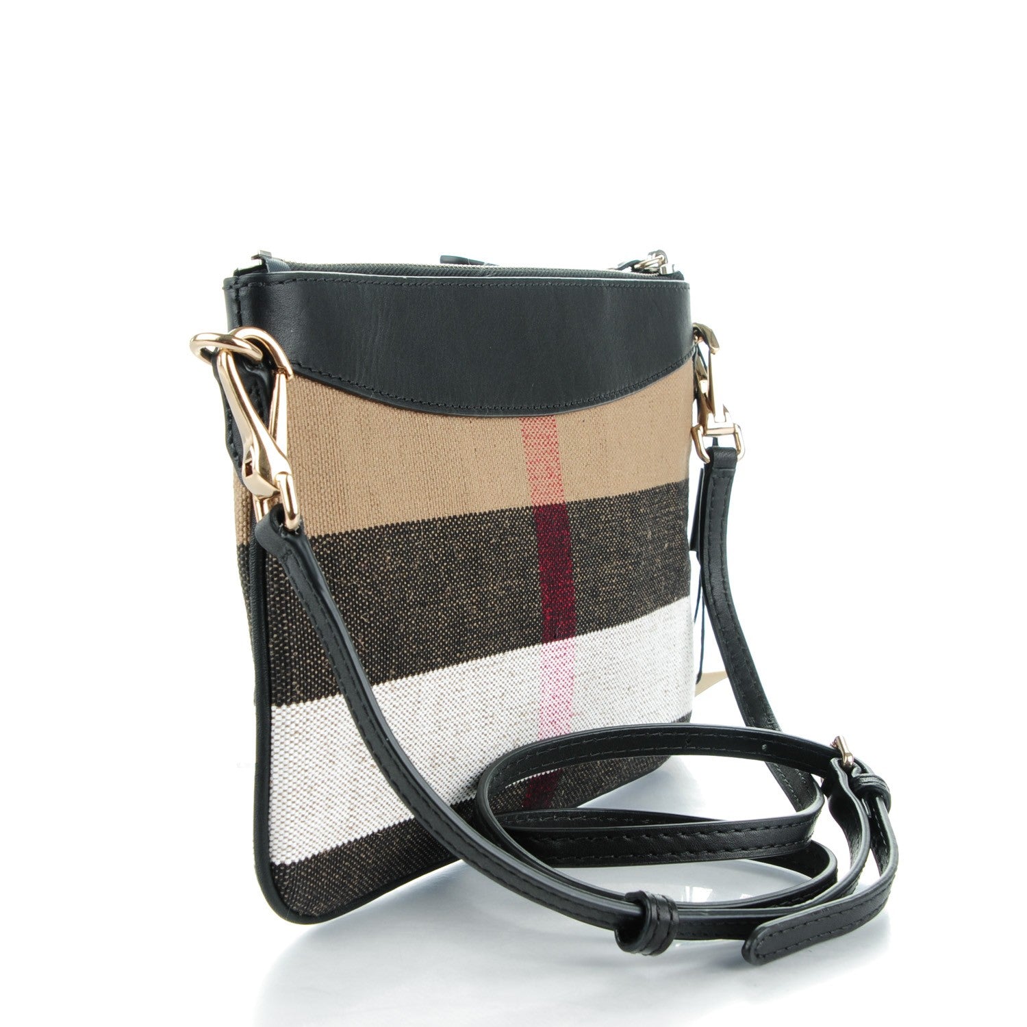 Burberry Mega Check Peyton Crossbody Clutch Bag Black 3 of 8
