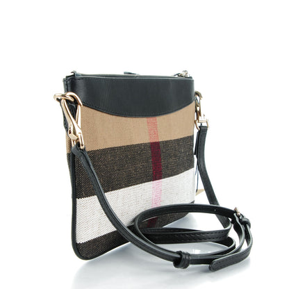 Burberry Mega Check Peyton Crossbody Clutch Bag Black 3 of 8
