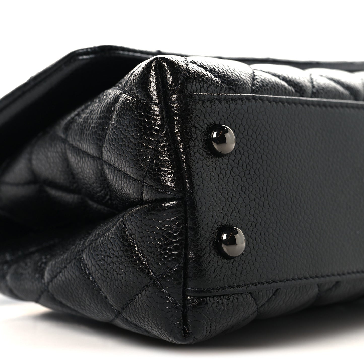 Caviar Quilted Mini Coco Handle Flap So Black