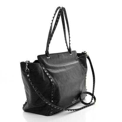 Valentino Garavani Vitello Medium Rockstud Tote Black 3 of 9