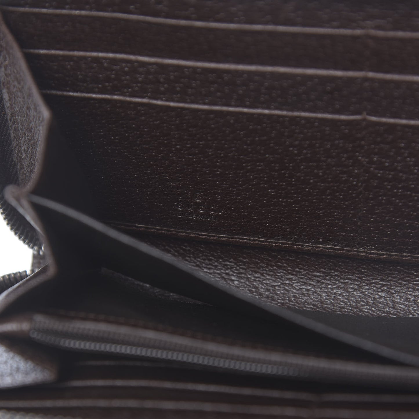 Monogram Metal Bar Zip Around Wallet Dark Brown
