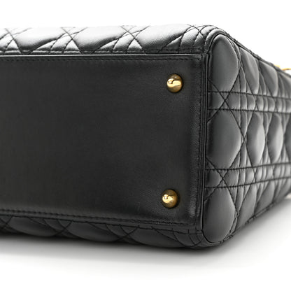Christian Dior Lambskin Cannage Medium Lady Dior Black 10 of 10