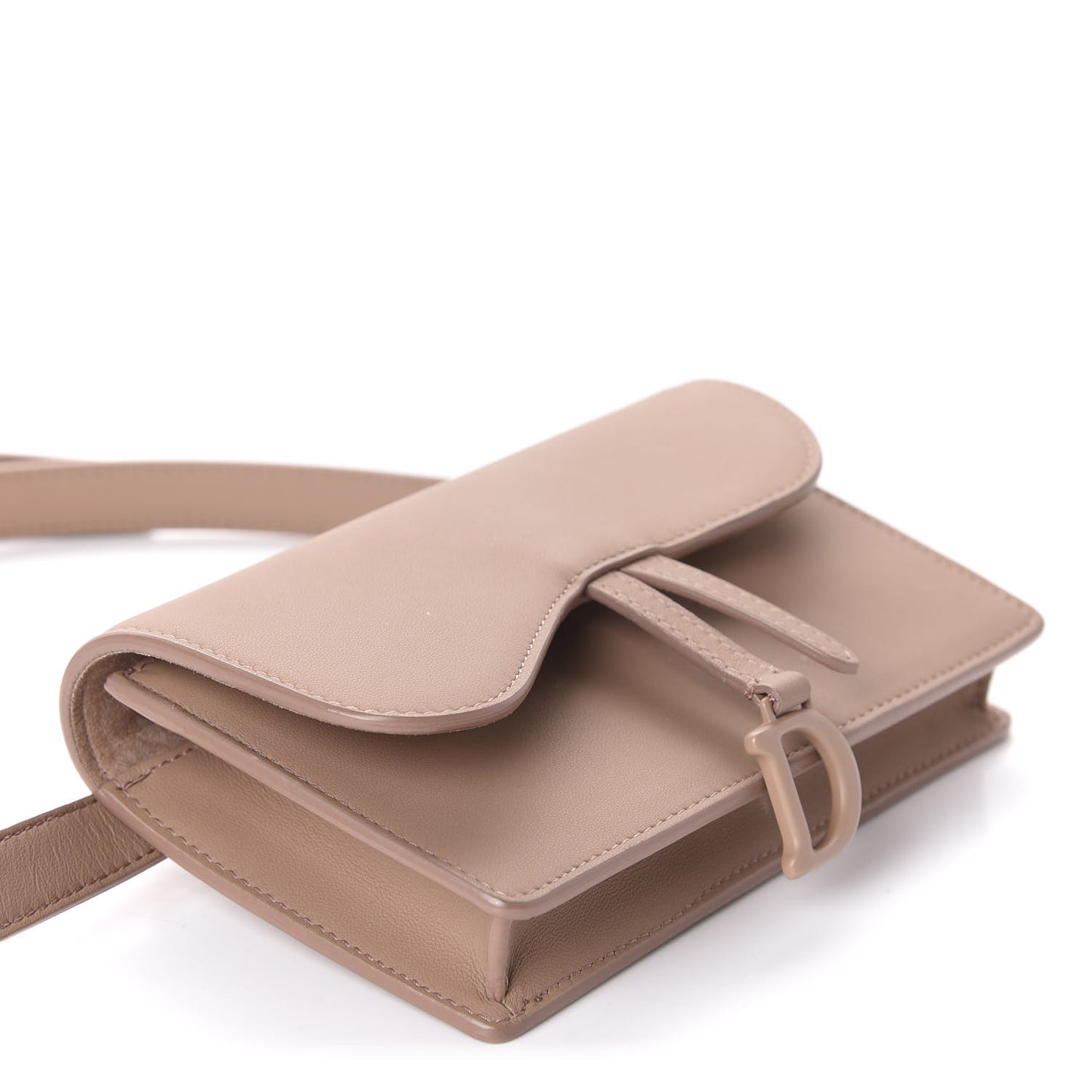 Ultra Matte Calfskin Saddle Belt Bag Rose Des Vents