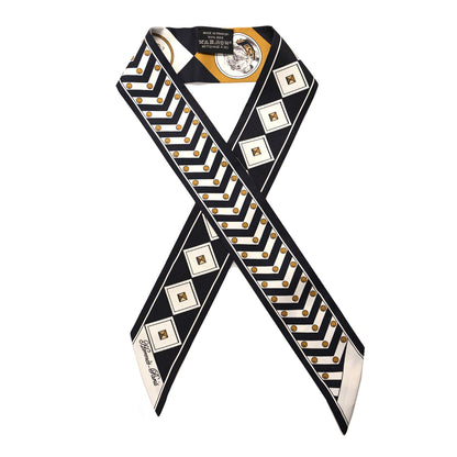 Hermes Silk Colliers et Chiens Twilly Black Gold White 1 of 4