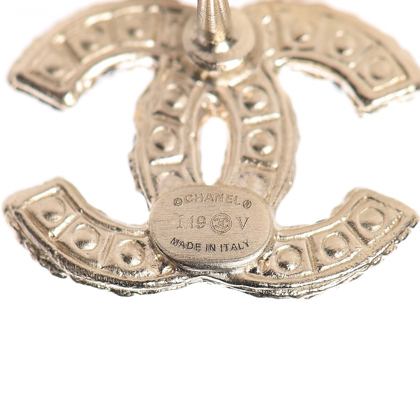 Pearl Crystal CC Earrings Gold