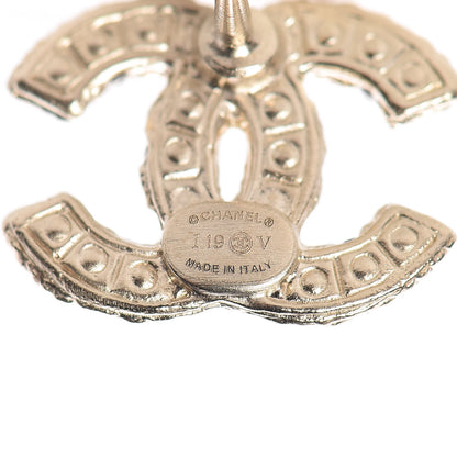 Chanel Pearl Crystal CC Earrings Gold 3 of 5