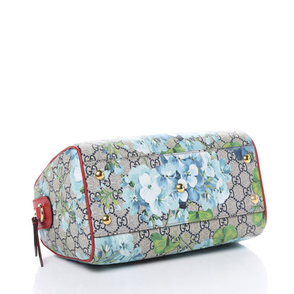 Gucci GG Supreme Monogram Blooms Small Boston Beige Blue Navy Hibiscus Red 5 of 10