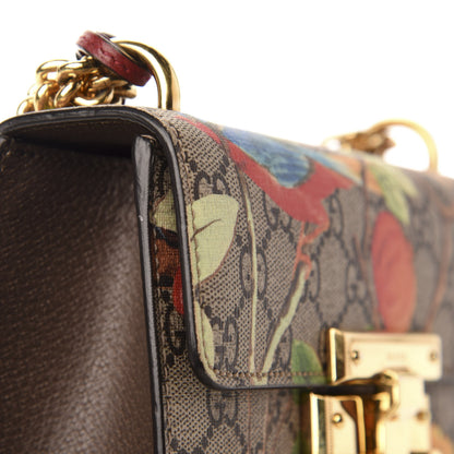 Gucci GG Supreme Monogram Tian Small Padlock Shoulder Bag Beige Multicolor New Acero 14 of 16