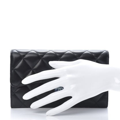 Chanel Lambskin Quilted Large Flap Wallet Black 2 of 12