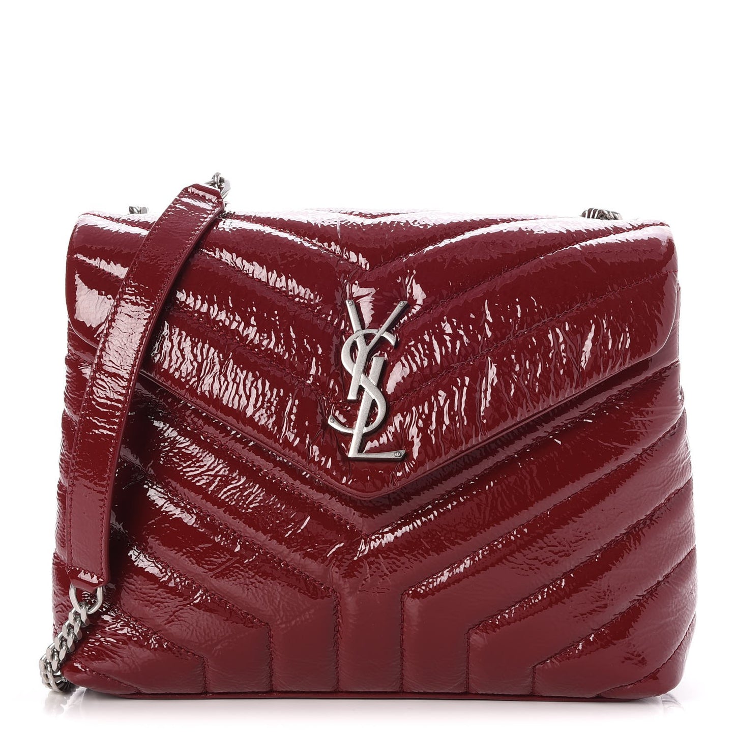 Patent Y Quilted Monogram Small Loulou Chain Satchel Palissandre