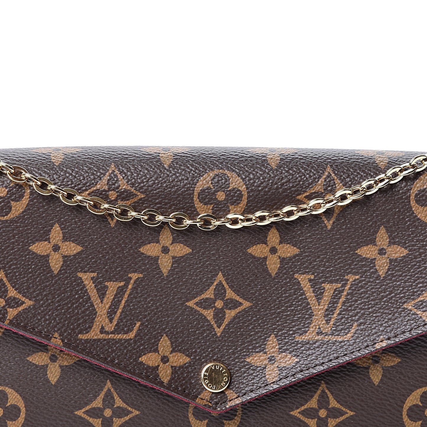 Monogram Pochette Felicie Chain Wallet Fuchsia