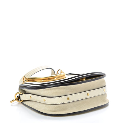 Chloe Calfskin Suede Small Nile Bracelet Bag Off White 3 of 9
