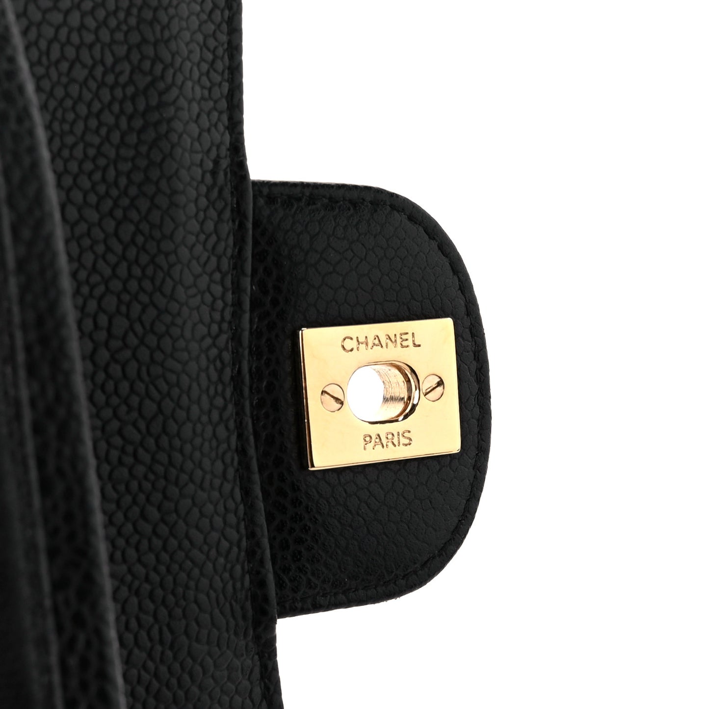Caviar Quilted Medium Double Flap Black