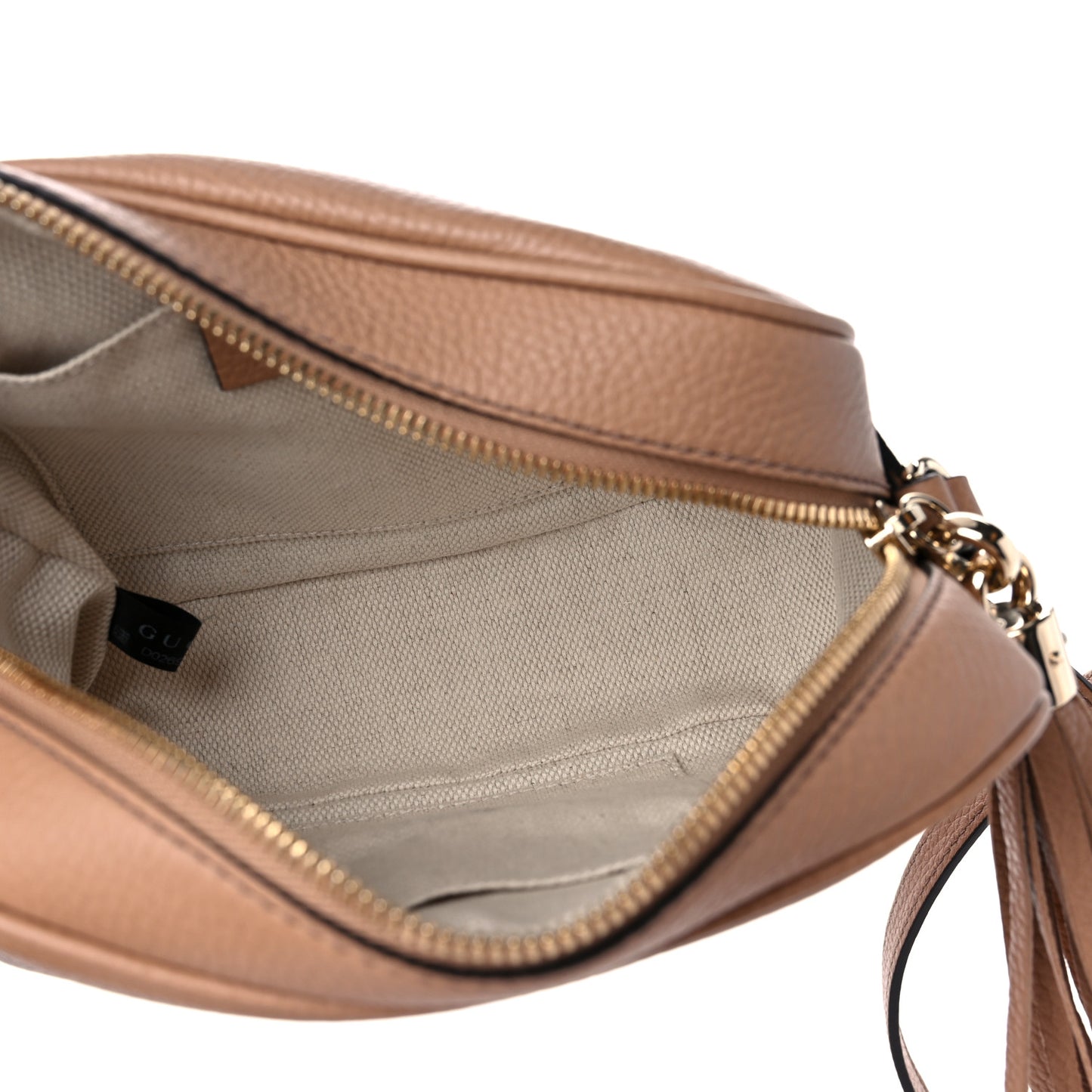 Pebbled Calfskin Small Soho Disco Bag Camelia