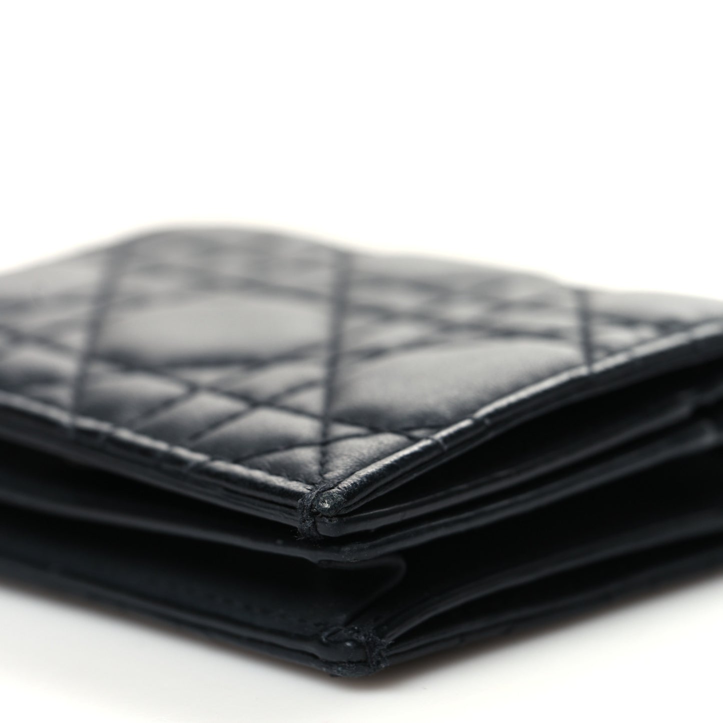 Lambskin Cannage Mini Lady Dior Wallet Black