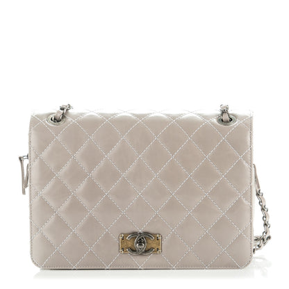 Chanel Glazed Calfskin Quilted Medium Day Trip Flap Grey 1 of 8