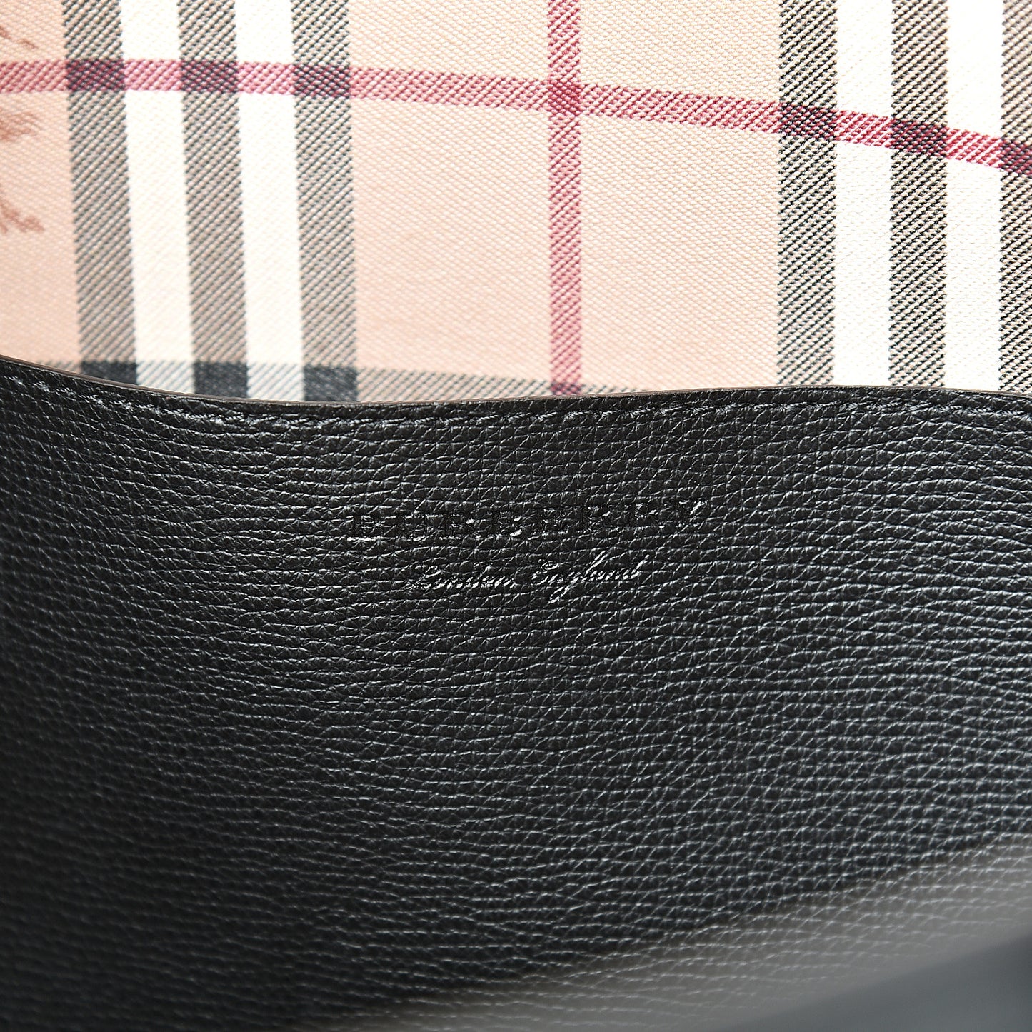 Grainy Calfskin Haymarket Colours Check Medium Zip Tote Black