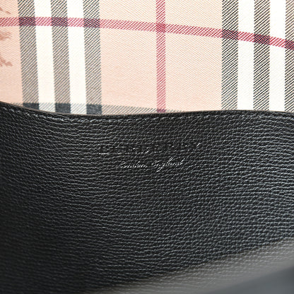 Burberry Grainy Calfskin Haymarket Colours Check Medium Zip Tote Black 5 of 14