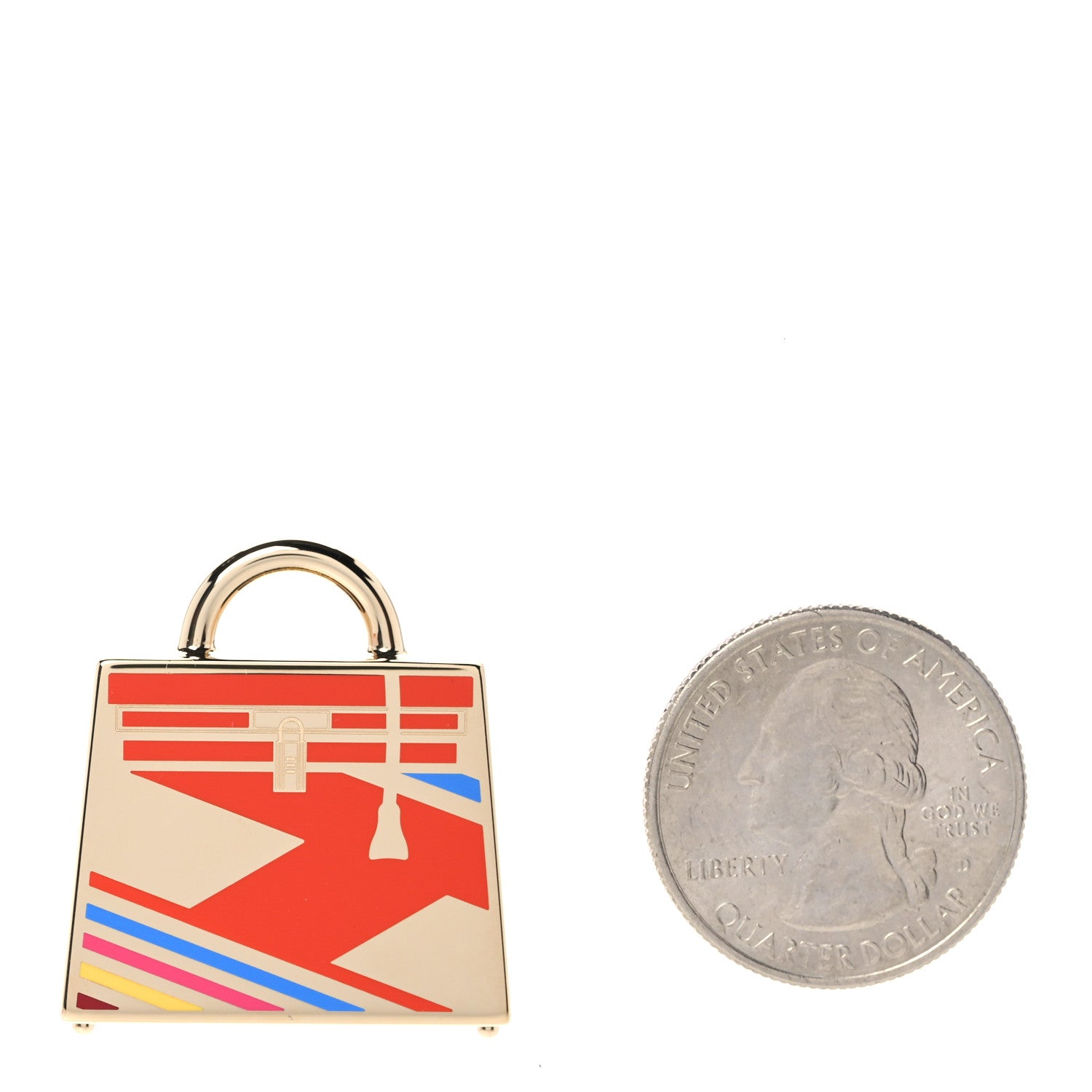 Hermes Lacquered Kelly Curiosite Charm Amazone Pop 2 of 5
