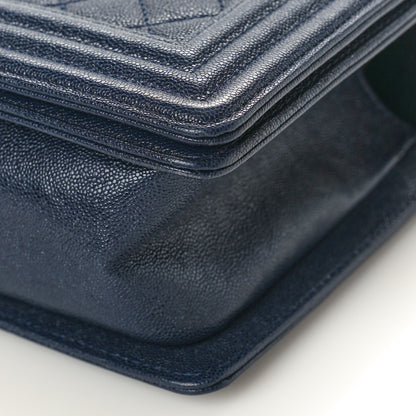 Chanel Caviar Quilted Medium Boy Flap Navy 10 of 10