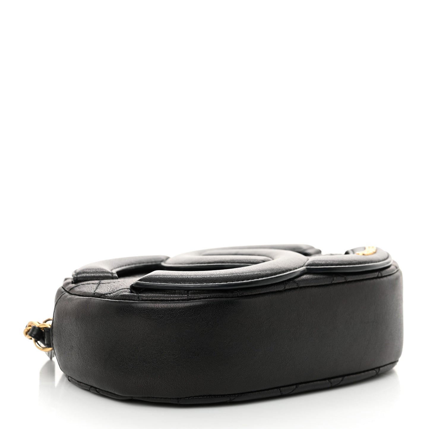 Lambskin Quilted Coco Midnight Camera Case Black
