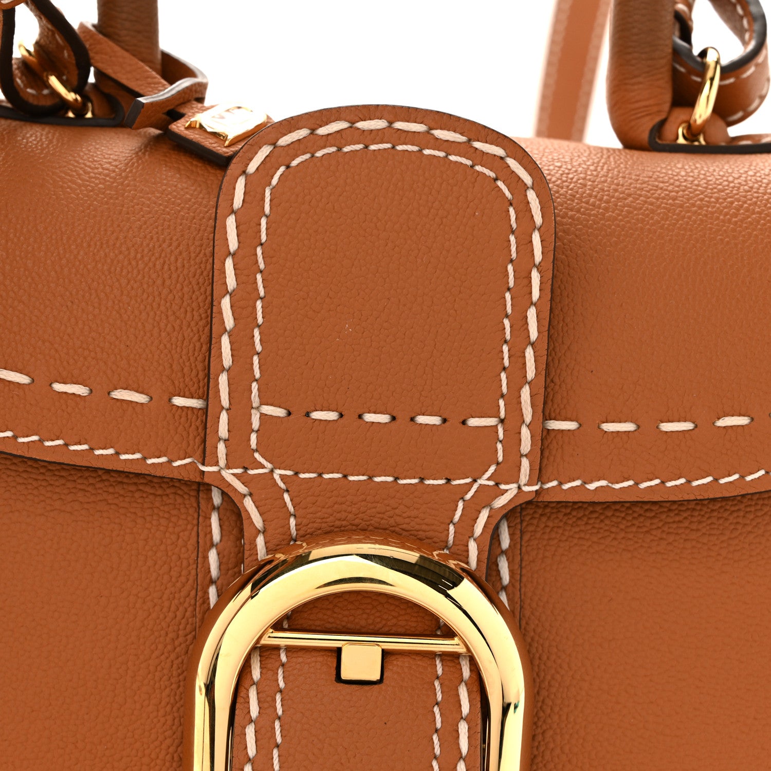 Delvaux Grained Rodeo Calfskin Surpique Mini Brillant Satchel Vegetal Ivory 8 of 11