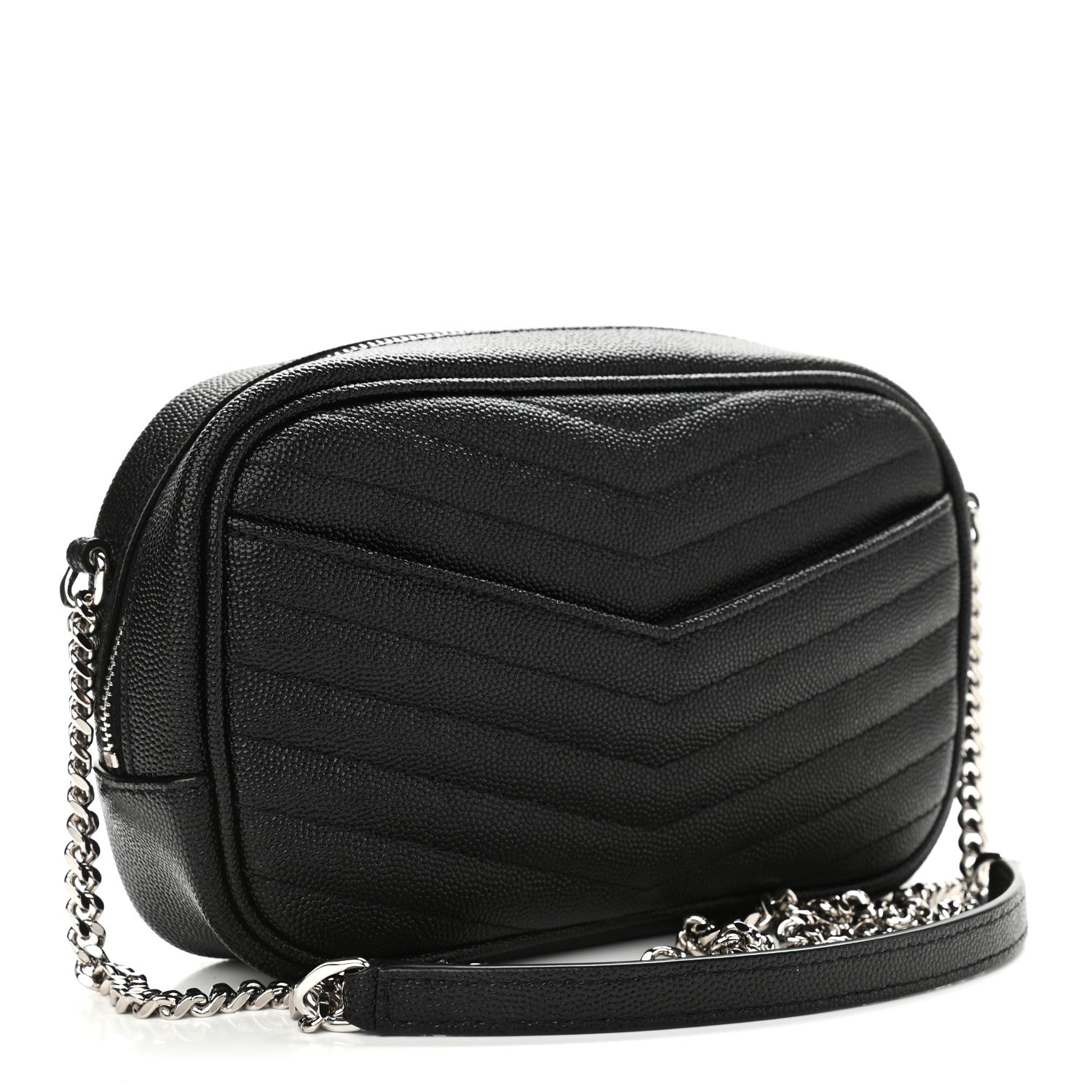 Saint Laurent Grain De Poudre Matelasse Monogram Mini Lou Camera Bag Black 3 of 10