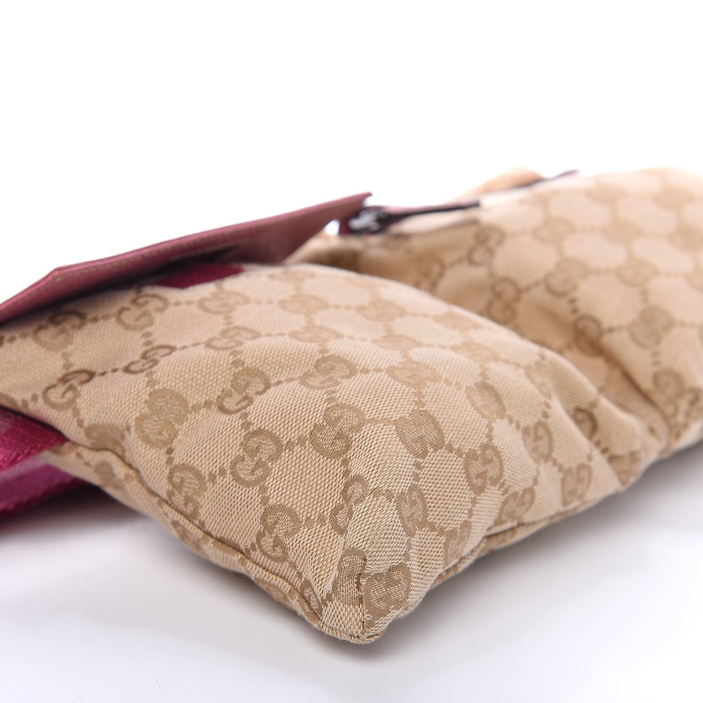 GG Monogram Web Double Pocket Belt Bag Pink
