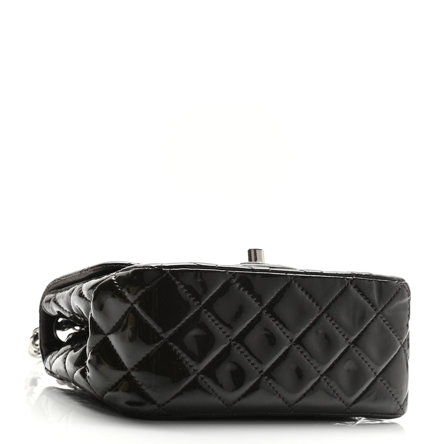 Patent Quilted Mini Square Flap Purple