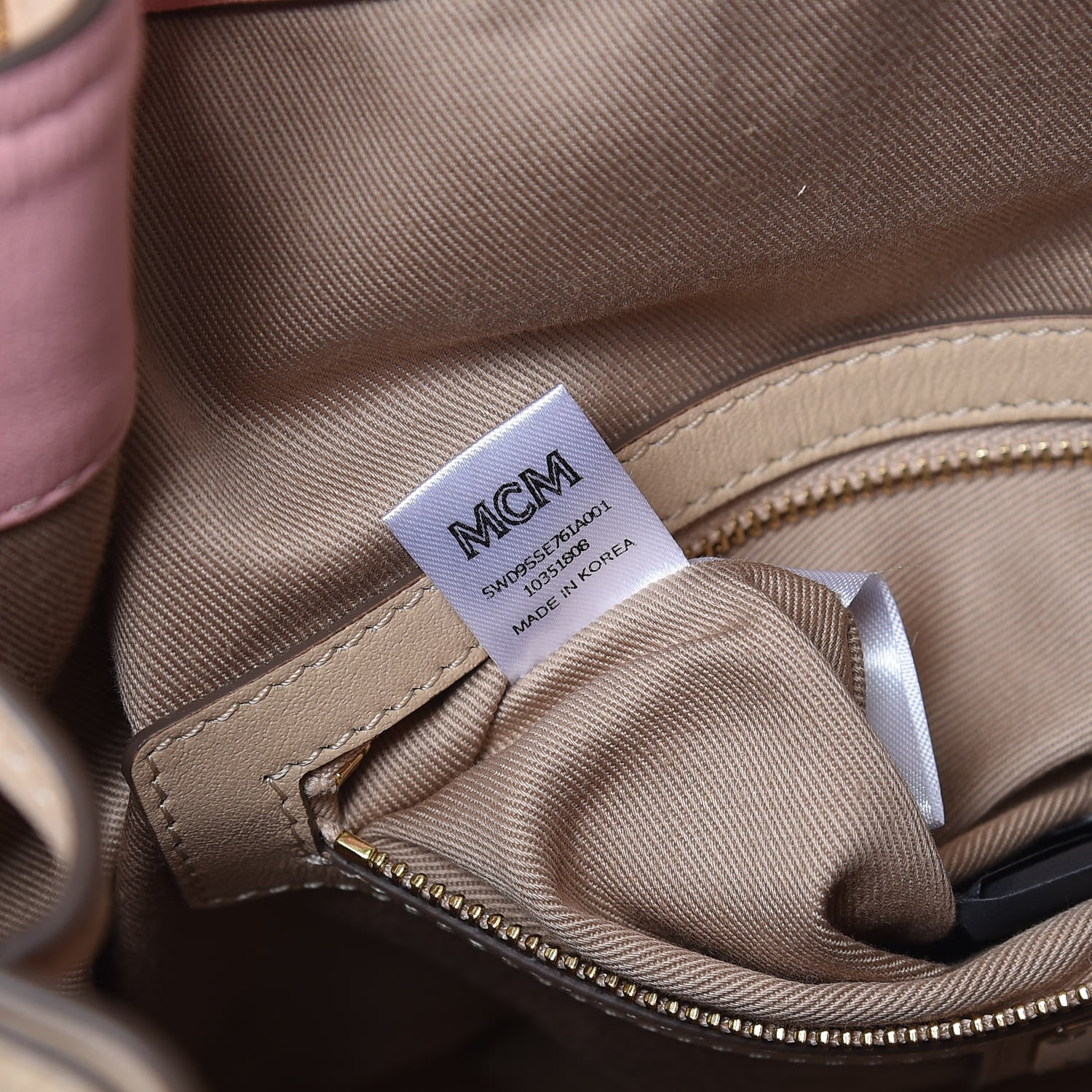 MCM Calfskin Ottomar Monogram Essential Bucket New Beige 8 of 13