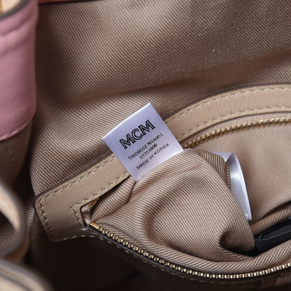 MCM Calfskin Ottomar Monogram Essential Bucket New Beige 8 of 13