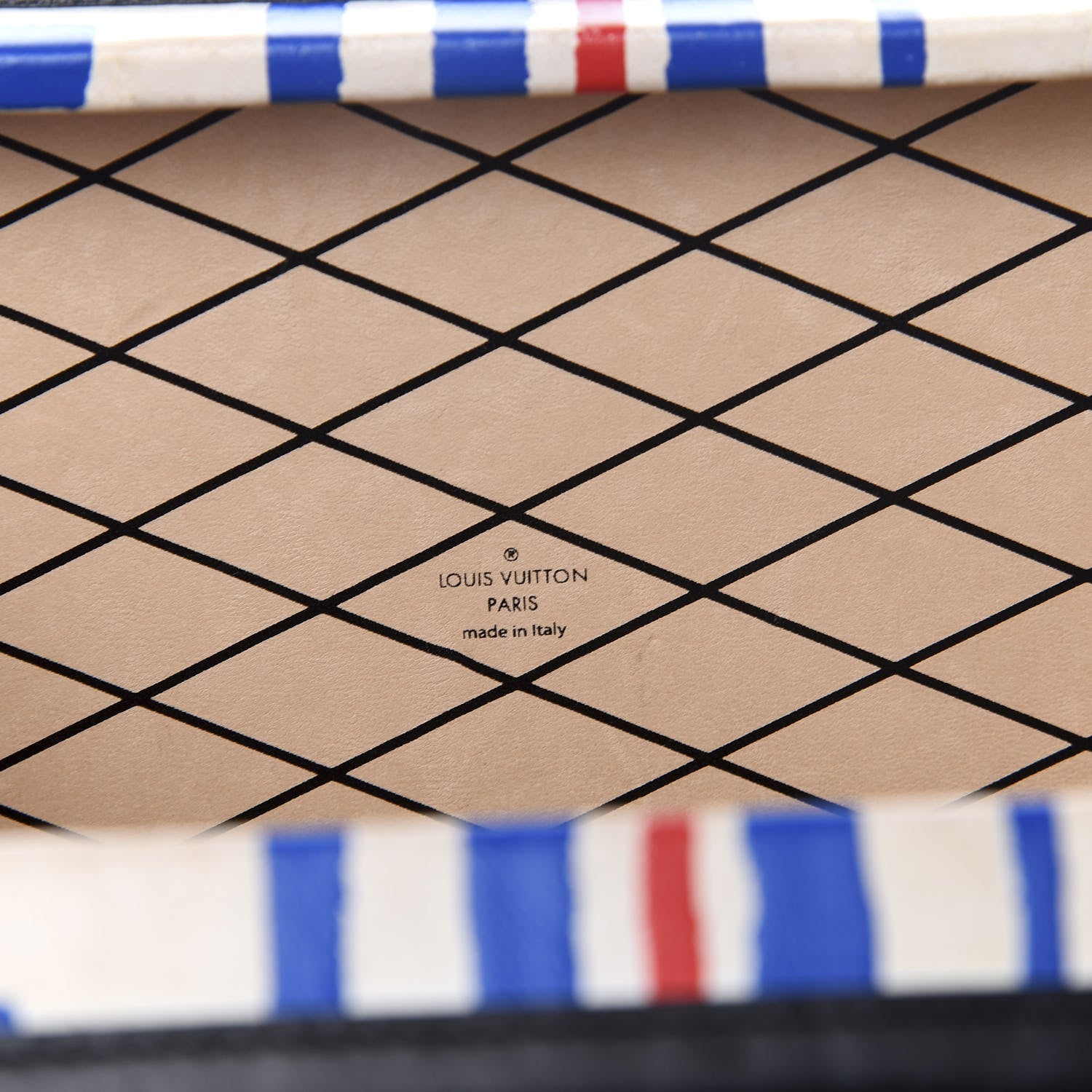 Louis Vuitton Lambskin Grand Prix Petite Malle White Blue 5 of 8