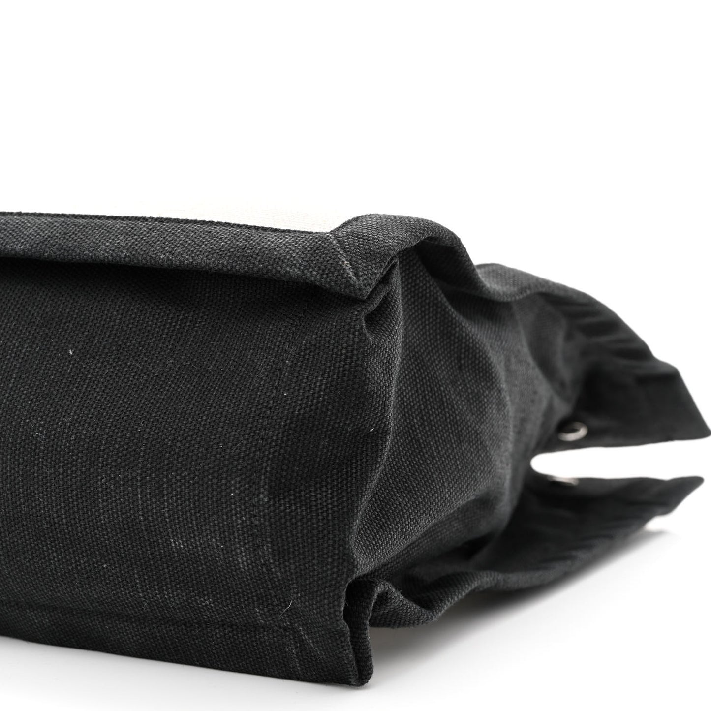 Linen Calfskin Rive Gauche North South Tote White Black