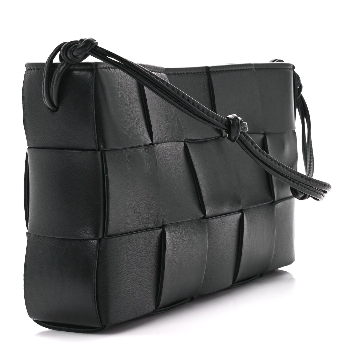 Calfskin Maxi Intrecciato Cassette Pouch On Strap Black