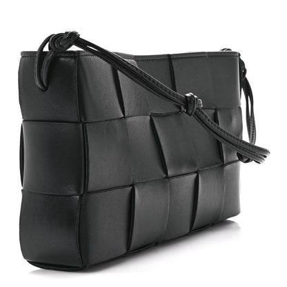 Bottega Veneta Calfskin Maxi Intrecciato Cassette Pouch On Strap Black 3 of 11
