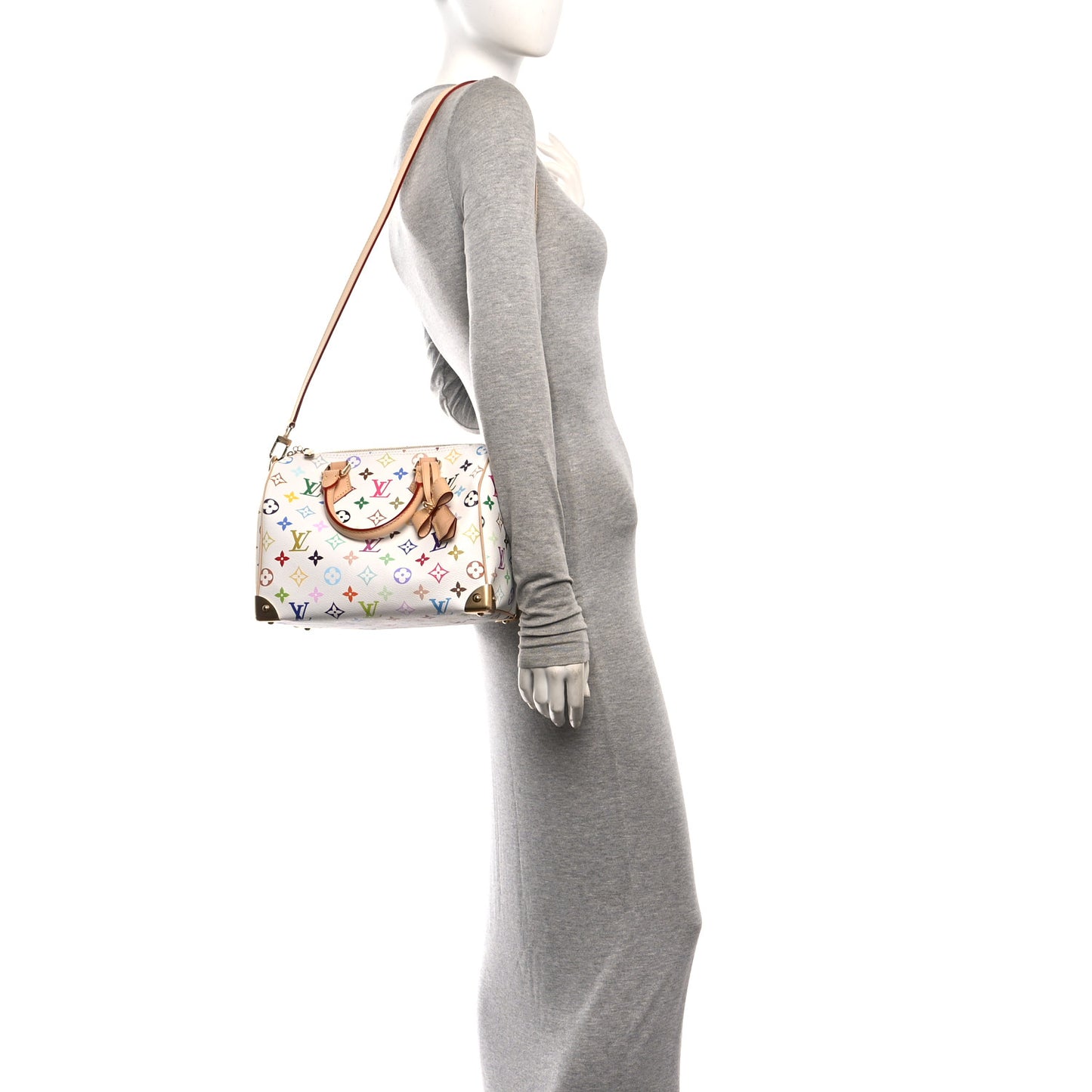 LV X TM Monogram Multicolor Speedy Bandouliere 25 White