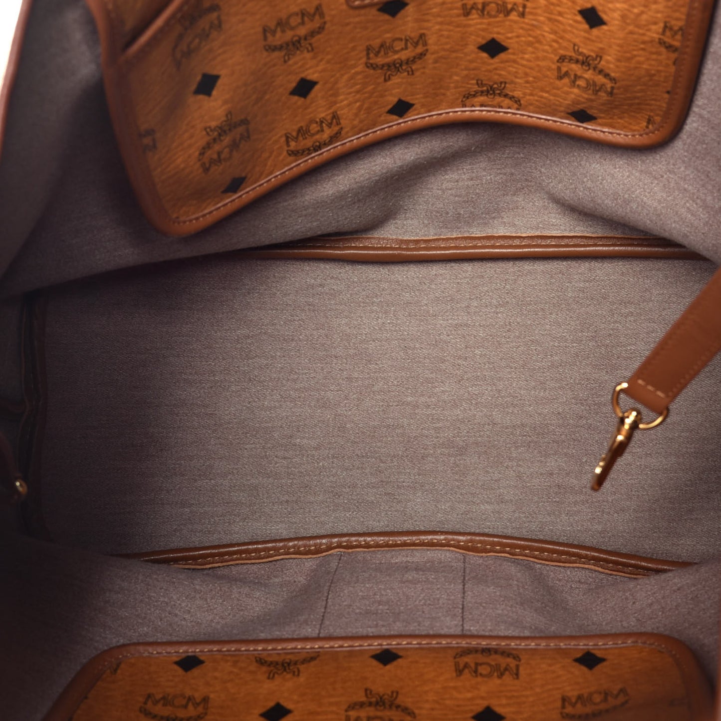 Visetos Crocodile Embossed Medium Liz Shopper Tote Cognac