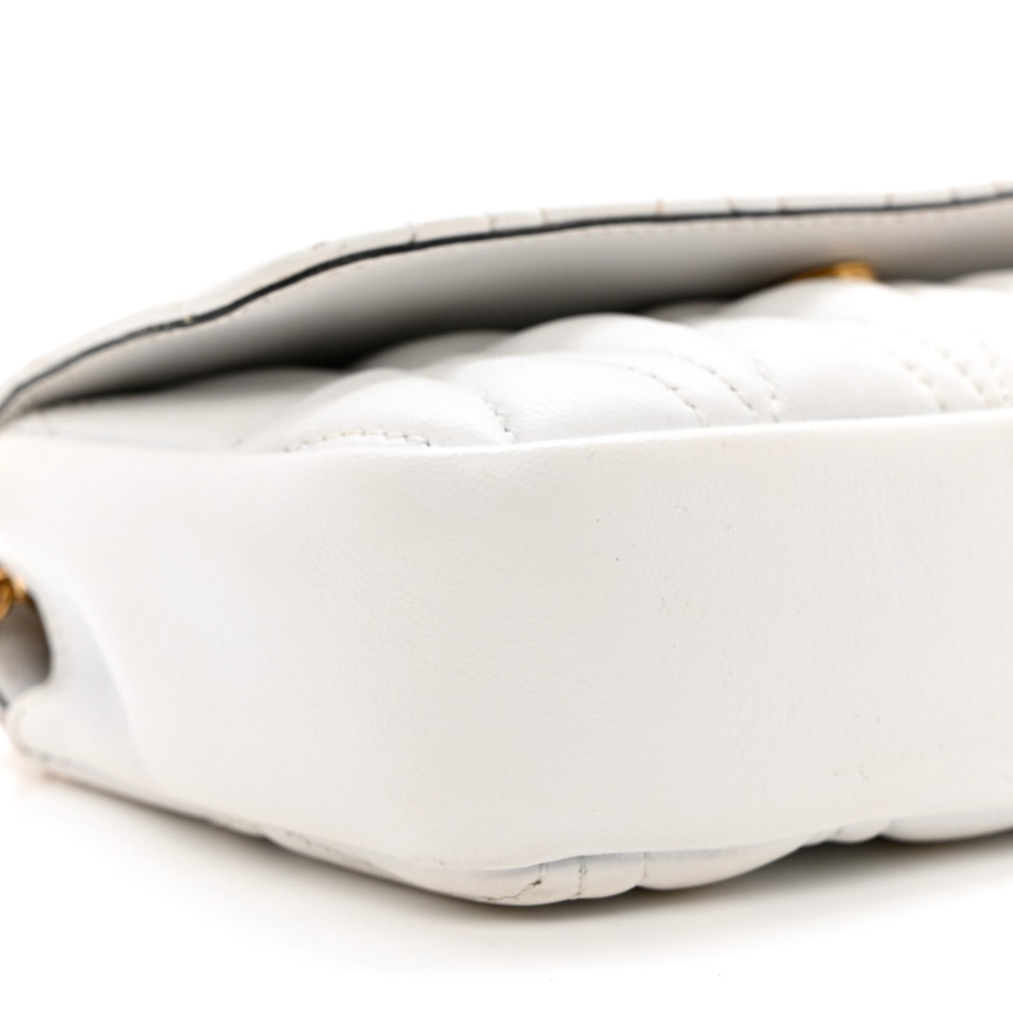 Nappa Quilted Virtus Evening Bag White