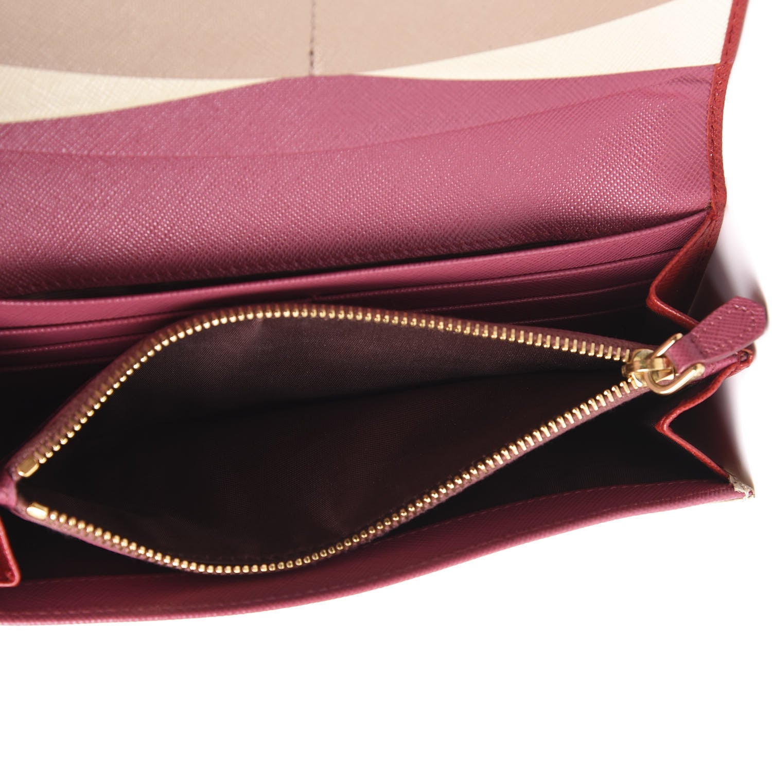 Prada Saffiano Multicolor Continental Flap Wallet Fuoco Bruyere 6 of 14