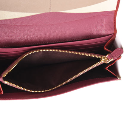 Prada Saffiano Multicolor Continental Flap Wallet Fuoco Bruyere 6 of 14