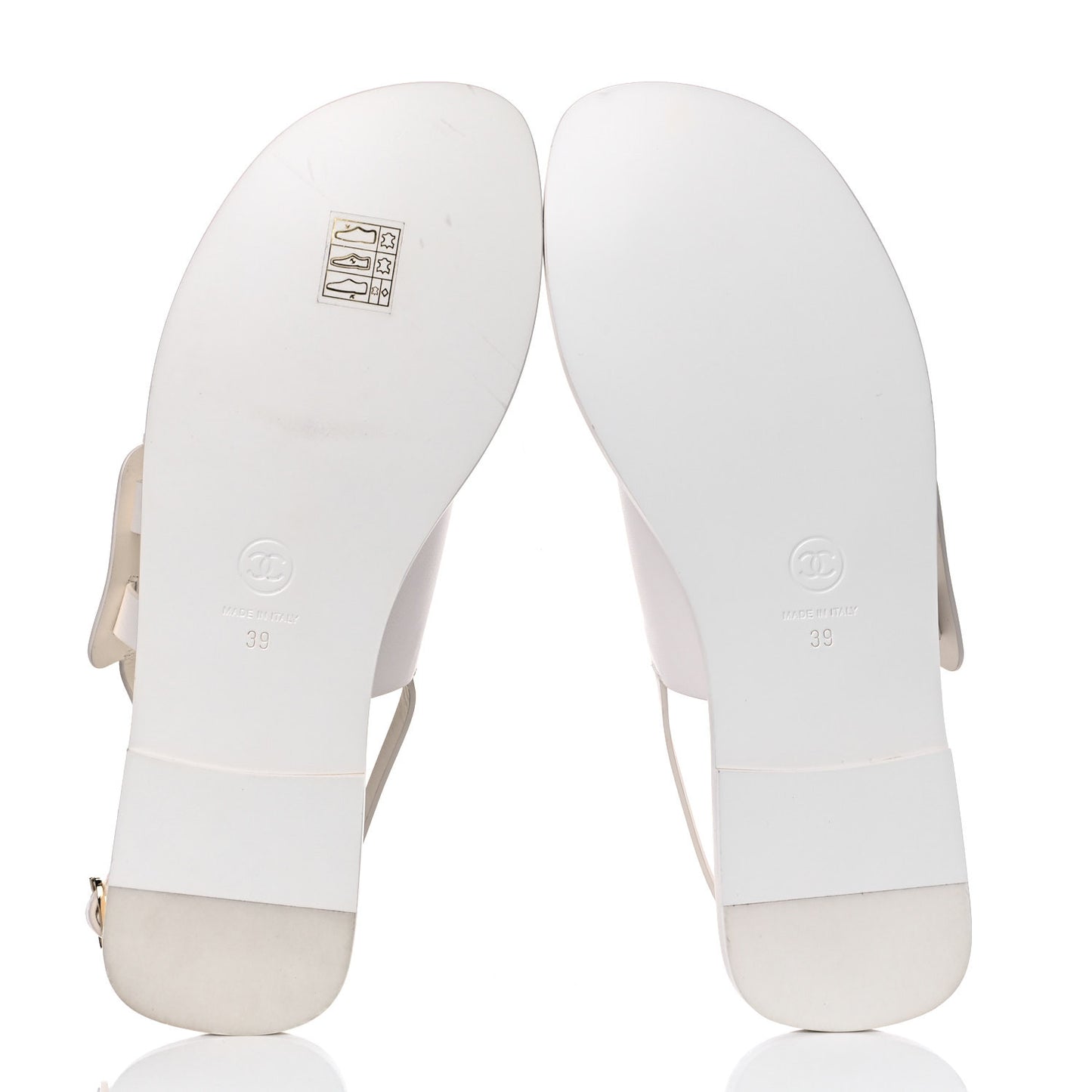 Goatskin CC Sandals 39 White
