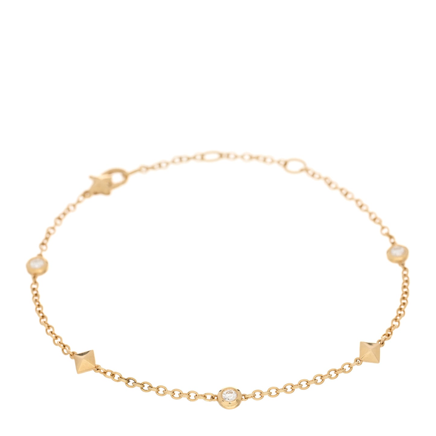 18K Yellow Gold Diamond Petite Modern Renaissance Bracelet