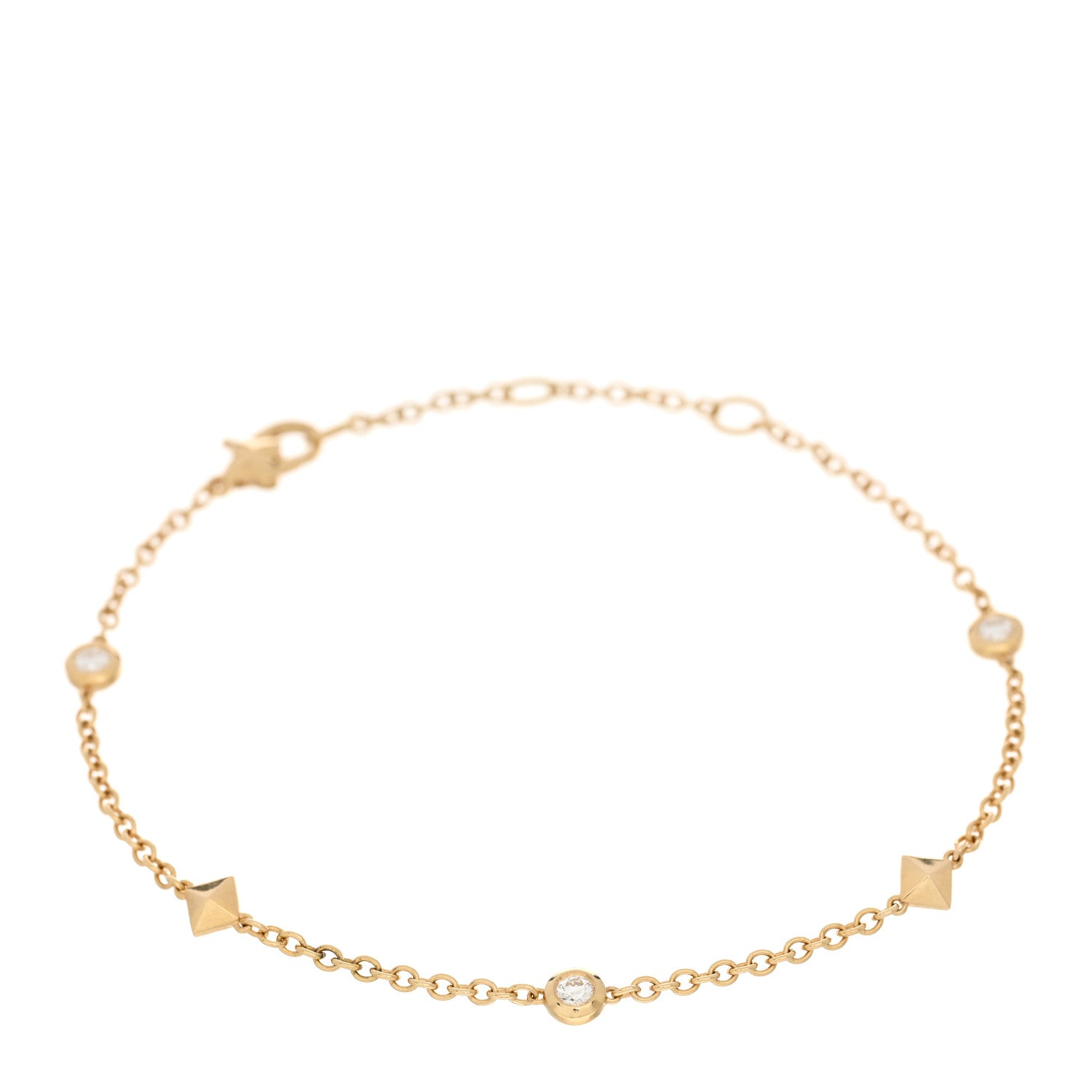 David Yurman 18K Yellow Gold Diamond Petite Modern Renaissance Bracelet 1 of 3