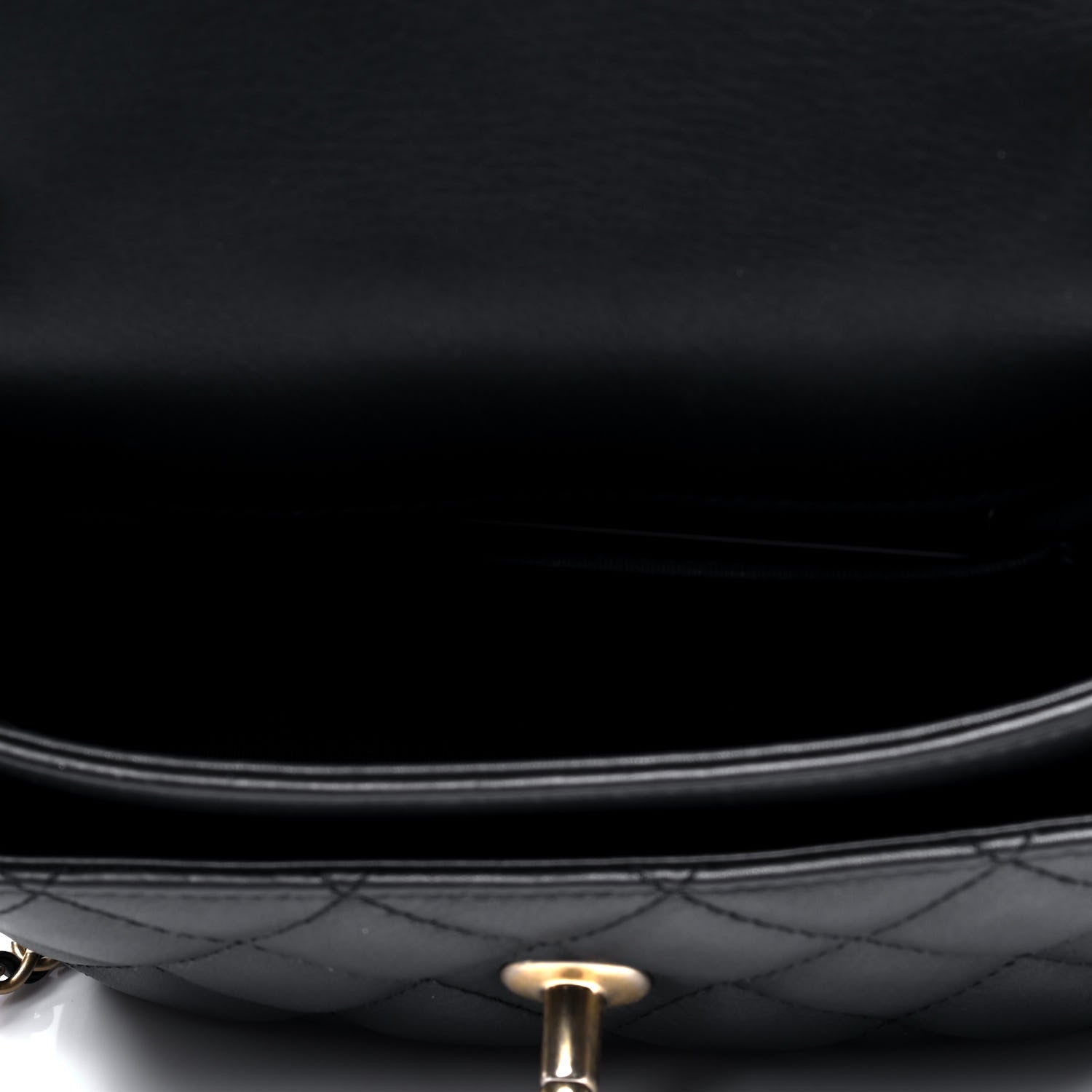 Chanel Calfskin Quilted Top Handle Flap Black 3 of 5