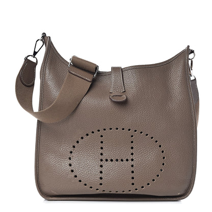 Hermes Taurillon Clemence Evelyne III GM Etoupe 1 of 13