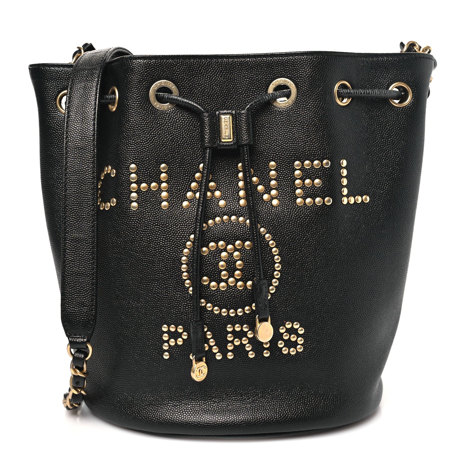 Chanel Caviar Deauville Drawstring Bucket Bag Black 1 of 11