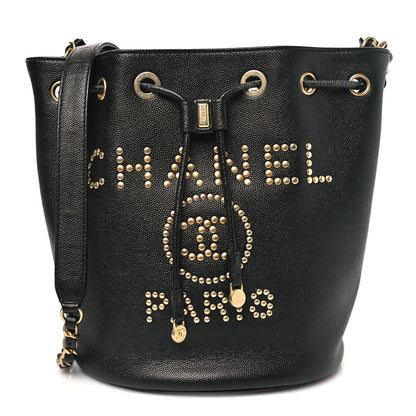 Chanel Caviar Deauville Drawstring Bucket Bag Black 1 of 11