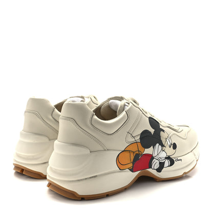 Gucci X DISNEY Calfskin Mickey Mouse Womens Rhyton Sneakers 38 Ivory 4 of 9