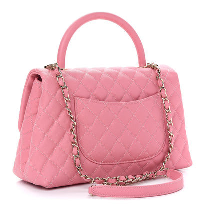 Chanel Caviar Quilted Small Coco Handle Flap Pink 3 of 9